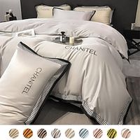 Nordic Bedding Set Luxury Gold Royal Embroidery Comforter Bedding Sets Double Duvet Cover Bed Sheets and Pillowcases Bed Set1 Duvet Cover 1 Bed Sheet 2 Pillowcases)(No Comforter) miniinthebox - thumbnail