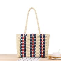 Women's Tote Hobo Bag Straw Beach Large Capacity Multi Carry Color Block Khaki blue Brown Color Beige Lightinthebox