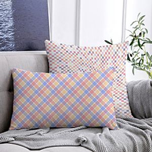 Checkered Double Side Cushion Cover 2PC Soft Decorative Square Throw Pillow Cover Cushion Case Pillowcase for Bedroom Livingroom Superior Quality Machine Washable Indoor Cushion for Sofa Couch Bed Chair miniinthebox