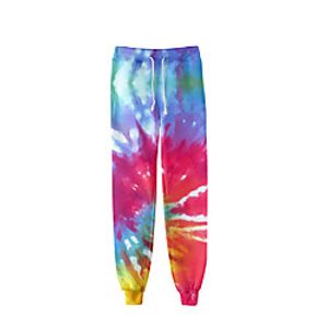 Men's Fashion Streetwear Jogger Sweatpants Trousers Elastic Drawstring Design Print Pants Casual Daily Micro-elastic Graphic Tie Dye Breathable Soft Mid Waist Blue Purple Pink Orange Yellow S M L XL Lightinthebox
