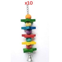 Pets Club Natural Wooden Bird Toy, Size H35xW16 Cm (Pack of 10)