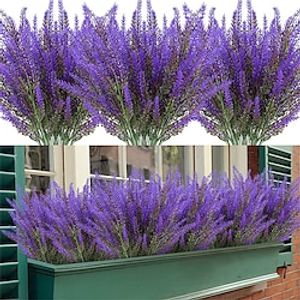 5Pcs Artificial Lavendars Flowers Home Decoration Outdoor Simulation Flowers Plants Decorations Flowers Bouquet miniinthebox
