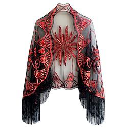 Roaring 20s 1920s Coat Shawls The Great Gatsby Women's Sequins Halloween Wedding Guest Event / Party Party Evening Shawl Lightinthebox