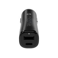 Mophie Essentials 12W Dual USB Car Charger USB-C and USB-A Ports Compact Design Black International Version (MOP ESN ACC Car 12W)