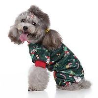 Dog Christmas Outfit Four Legged Clothes Christmas Attire Plush Clothes Leggings Home Clothes Pajamas Comfortable And Soft Lightinthebox - thumbnail