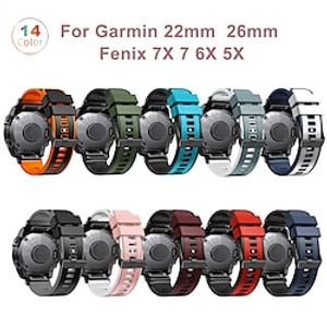 1 pcs Smart Watch Band for Garmin Fenix 7/6/5/5 Plus Fenix 7X / 6X Pro / 5X / 3/3 HR 22mm 26mm Silicone Smartwatch Strap Waterproof Luxury Adjustable Sport Band Replacement  Wristband miniinthebox