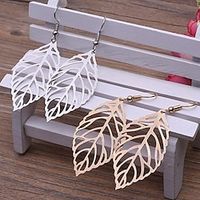 1 Pair Drop Earrings Hanging Earrings For Women's Street Gift Daily Alloy Geometrical Leaf Lightinthebox - thumbnail