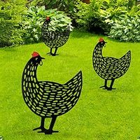 Creative Black Hollowed Out Acrylic Material With Hen Shaped Garden Decoration Suitable For Decorating Courtyards Ppastures Parks And Grasslands miniinthebox - thumbnail