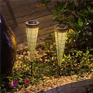 Outdoor Solar Pathway Garden Lights Retro Metal Hollow Landscape Lighting For Yard Garden Path Patio Backyard Walkway Decorative Lamp miniinthebox