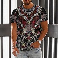 Men's T shirt Tee Graphic Tribal Crew Neck Clothing Apparel 3D Print Outdoor Daily Short Sleeve Print Fashion Designer Ethnic Lightinthebox