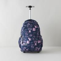 St.Right Cat Print Trolley Bag - 32x25x47 cms