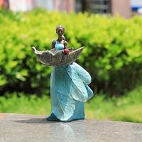 Resin Bird Feeder with Blue-Dressed Girl, Outdoor Ornament for Backyards, Lawns, Gardens, and Patios Lightinthebox