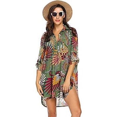 Women's Blouse Shirt Floral Tie Dye Shirt Collar Basic Tops Green Blue Black miniinthebox Women's Blouse Shirt Floral Tie Dye Shirt Collar Basic Tops Green Blue Black miniinthebox