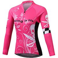 21Grams Women's Long Sleeve Cycling Jersey Spandex Rose Red Floral Botanical Bike Top Mountain Bike MTB Road Bike Cycling Quick Dry Moisture Wicking Sports Clothing Apparel  Stretchy  Athleisure Lightinthebox - thumbnail