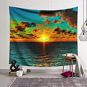 Natural Scenery Wall Tapestry Art Decor Blanket Curtain Hanging Home Bedroom Living Room Decoration Polyester Ocean Sunset miniinthebox