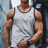 Men's Tank Top Vest Top Undershirt Sleeveless Shirt Solid Color Crew Neck Street Casual Sleeveless Print Clothing Apparel Sports Fashion Comfortable Lightinthebox