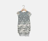 Baby Girls Floral Pattern Dress  Ivory/Grey - thumbnail