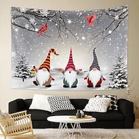 Christmas Holiday Party Wall Tapestry Gnome Art Decor Blanket Curtain Picnic Tablecloth Hanging Home Bedroom Living Room Dorm Decoration Snow Gift Polyester miniinthebox - thumbnail