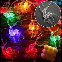 Christmas Elk String Lights 1.5m 10LEDs Battery Powered Holiday Home Party Xmas Decoration for New Year's Best Gift Warm Light/White light/Colorful miniinthebox - thumbnail