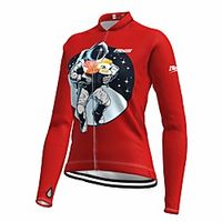 21Grams Women's Long Sleeve Cycling Jersey Spandex Red Galaxy Bike Top Mountain Bike MTB Road Bike Cycling Quick Dry Moisture Wicking Sports Clothing Apparel / Stretchy / Athleisure miniinthebox - thumbnail