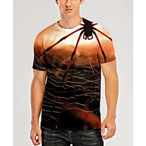 Men's T shirt Shirt 3D Print Graphic 3D Animal Print Short Sleeve Daily Tops Casual Round Neck Black / Red miniinthebox