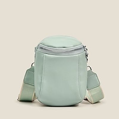 Women's Crossbody Bag PU Leather Zipper Solid Color Daily Going out Green Black Gray Pink Lightinthebox