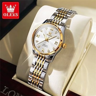 OLEVS 6673 Fashion Business Silver Stainless Steel Women Mechanical Watches Top Brand Luxury Waterproof Automatic Watch miniinthebox