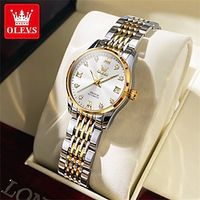 OLEVS 6673 Fashion Business Silver Stainless Steel Women Mechanical Watches Top Brand Luxury Waterproof Automatic Watch miniinthebox - thumbnail