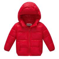 Solid Hooded Down Coat For Baby - thumbnail