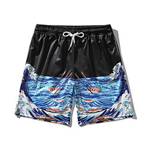 Men's Casual  Sporty Athleisure Breathable Outdoor Daily Gym Jogger Shorts Pants Abstract Short Drawstring Pocket 3D Print Black Lightinthebox