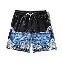 Men's Casual  Sporty Athleisure Breathable Outdoor Daily Gym Jogger Shorts Pants Abstract Short Drawstring Pocket 3D Print Black Lightinthebox - thumbnail