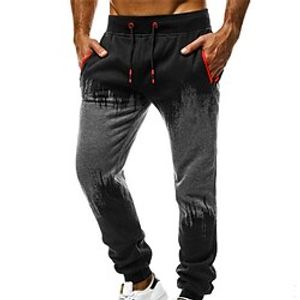 Men's Classic Style Fashion Trousers Track Pants Jogging Pants Elastic Drawstring Design Front Pocket Print Pants Sports Outdoor Casual Micro-elastic Gradient Cotton Blend Comfort Breathable Mid Waist Lightinthebox