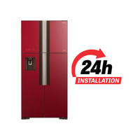 Hitachi 601Ltr Inverter French Door Refrigerator , Glass Red Color- RW760PUK7GRD