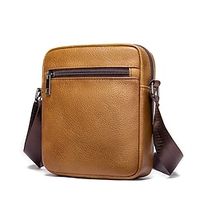 First Layer Cowhide Men's Vintage Messenger Bag Genuine Leather Shoulder Bags Vertical Trendy Multifunctional Crossbody Bag Travel Casual Messenger Bag miniinthebox