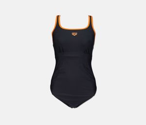 Womens Moyna One Piece  Deep Gray/Papaya Orange