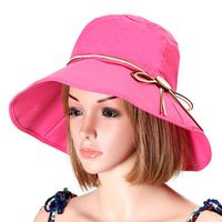 Women Summer Foldable Bowknot Fisherman Hats Casual Wide Brim Anti-UV Visor Bucket Hat