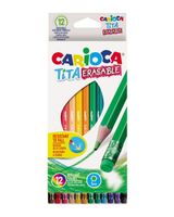 Carioca Tita Erasable Colored Pencils Pack of 12 - thumbnail