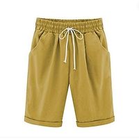 Women's Shorts Cotton Plain Side Pockets Short Casual Daily Going out Weekend White Yellow S M Summer Lightinthebox