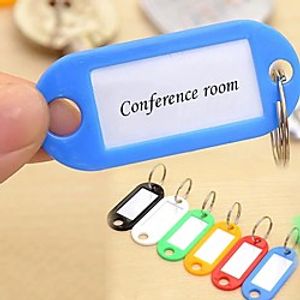 30pcs Plastic Keychain Key Fobs Luggage Id Label Name Cards Tags With Split Ring For Baggage Key Chains Key Rings Lightinthebox