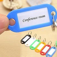 30pcs Plastic Keychain Key Fobs Luggage Id Label Name Cards Tags With Split Ring For Baggage Key Chains Key Rings Lightinthebox - thumbnail