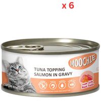 Moochie Adult Tuna Topping Salmon 85G Can (Pack Of 6)