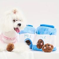 Milk Box Shaped Dog Plush Toy Squeaky Dog Hide And Seek Puzzle Toy With Sound Interactive Dog Food Leaking Dispenser Toy Dog Snuffing Toy Lightinthebox - thumbnail