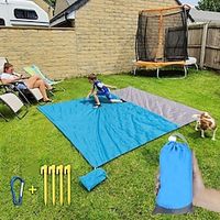 Picnic Mat Outdoor Beach Mat Waterproof Pocket Mat Camping Lawn Mat Seaside Portable Folding Anti-beach Mat Lightinthebox - thumbnail