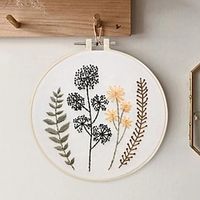 Embroidery Kits DIY Embroidery Starter Kit with Plant Flower Pattern Bamboo Embroidery Hoop Color Threads Cross Stitch Kit miniinthebox