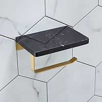 Marble Tissue Holder Household Brushed Brass Toilet Roll Holder Wall-mounted Mobile Phone Rack miniinthebox Marble Tissue Holder Household Brushed Brass Toilet Roll Holder Wall-mounted Mobile Phone Rack miniinthebox
