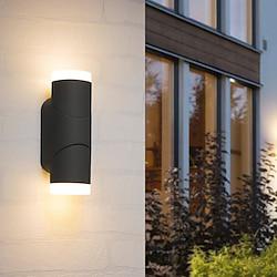 Led Wall Lamp,Aluminum Double Head Outdoor 6W 12W Adjustable Angle Outdoor Waterproof,Eye Protection Suitable For Outdoor Wall Garden Courtyard Garage Hull,Warm White/Ray IP54 85-265V Lightinthebox