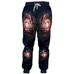 Men's Casual Athleisure Daily Sports Jogger Pants Sweatpants Pants Abstract Full Length 3D Print Drawstring Pocket Black miniinthebox