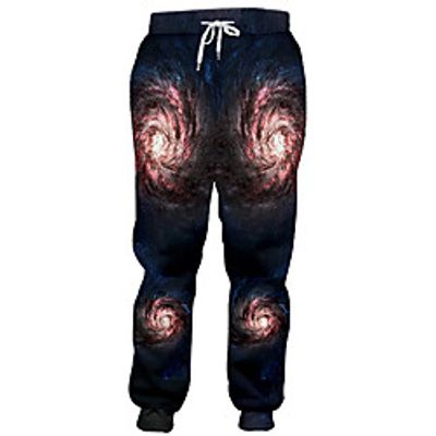 Men's Casual Athleisure Daily Sports Jogger Pants Sweatpants Pants Abstract Full Length 3D Print Drawstring Pocket Black miniinthebox