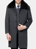 Mens Business Thicken Warm Wool Coat