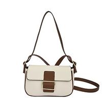 Women's Shoulder Bag PU Leather Buttons Zipper Solid Color Daily Outdoor Black Khaki Brown Beige Lightinthebox - thumbnail